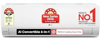 LG 1.5 Ton 5 Star,New star rated, Smart Inverter Split AC (Copper, AI Convertible 6in1,VIRAAT Mode, Faster Cooling & Energy Saving, 4 Way Swing, HD Filter with AntiVirus Protection, AS-Q19YNZE1,White)